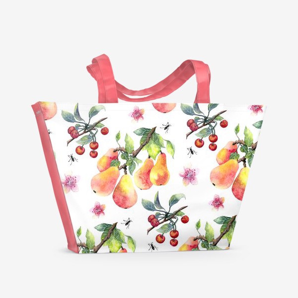 Пляжная сумка «Груша и вишня »
