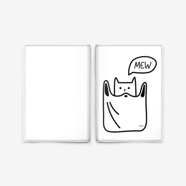 Обложка для паспорта «кот в пакете»