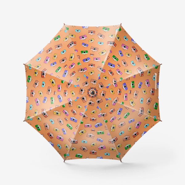 Зонт &laquo;Паттерн с разноцветными фотокамерами&raquo;