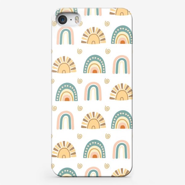 Чехол iPhone «Пастельные милые бохо радуги принт»