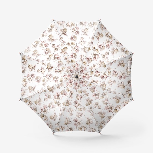 Зонт «Паттерн сухоцветы на белом фоне»