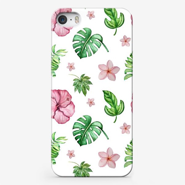 Чехол iPhone «Тропический паттерн. Акварель»