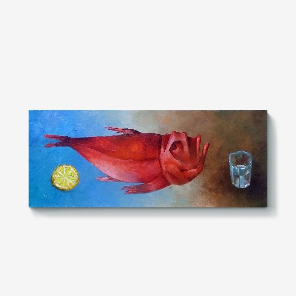 Холст «Натюрморт с красной рыбой»