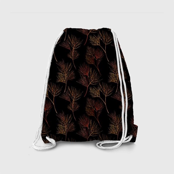 Рюкзак «Паттерн сухоцветы на черном фоне»