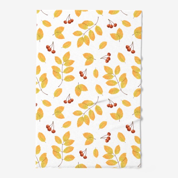 Полотенце «Осенние листья и ягоды паттерн»