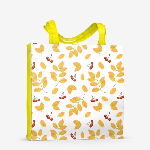 Сумка-шоппер «Осенние листья и ягоды паттерн»