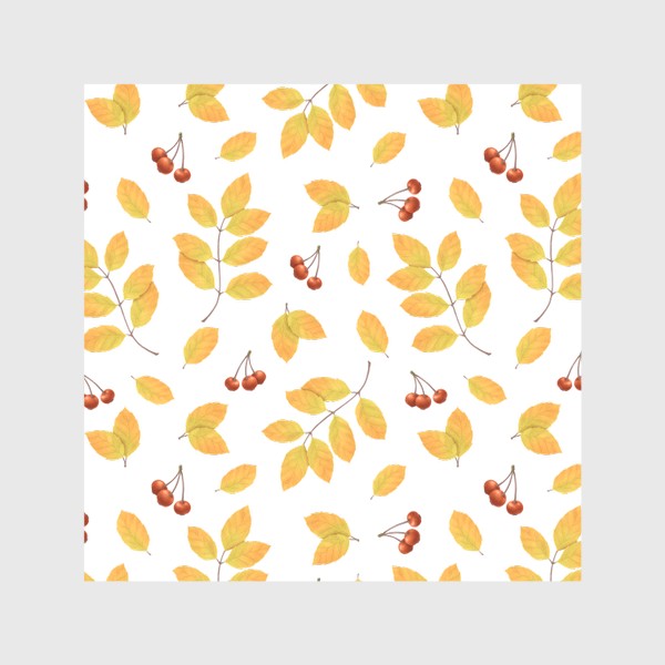 Скатерть «Осенние листья и ягоды паттерн»
