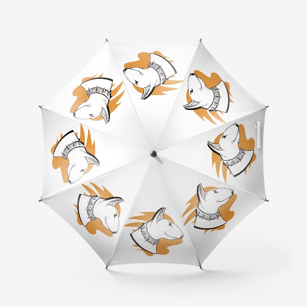 Зонт &laquo;Бультерьер на оранжевом фоне (серия для любителей собак)&raquo;