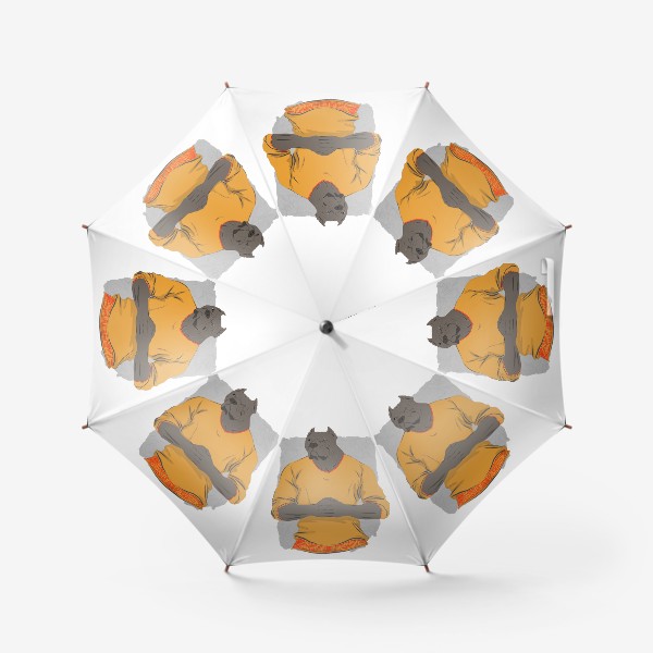 Зонт «Брутальный питбуль со шрамом (серия для любителей собак)»