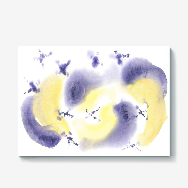 Холст &laquo;Soft lush curved yellow and lilac commas - Мягкие пышные изогнутые желтые и сиреневые запятые и маленькие звездные пятна&raquo;