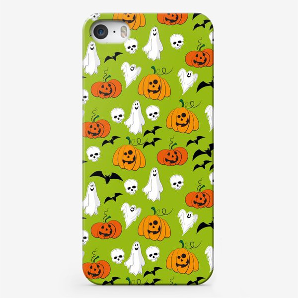 Чехол iPhone «Бесшовный паттерн на хэллоуин с тыквами и приведениями.Хэллоуин.»