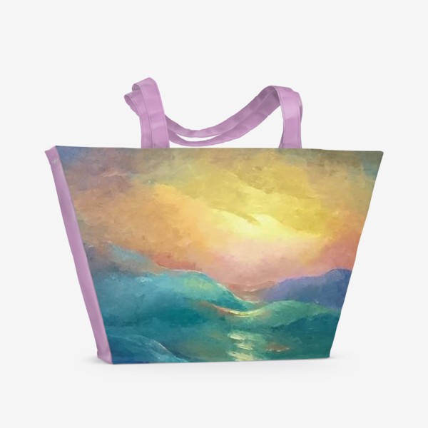 Пляжная сумка «Волна на закате»