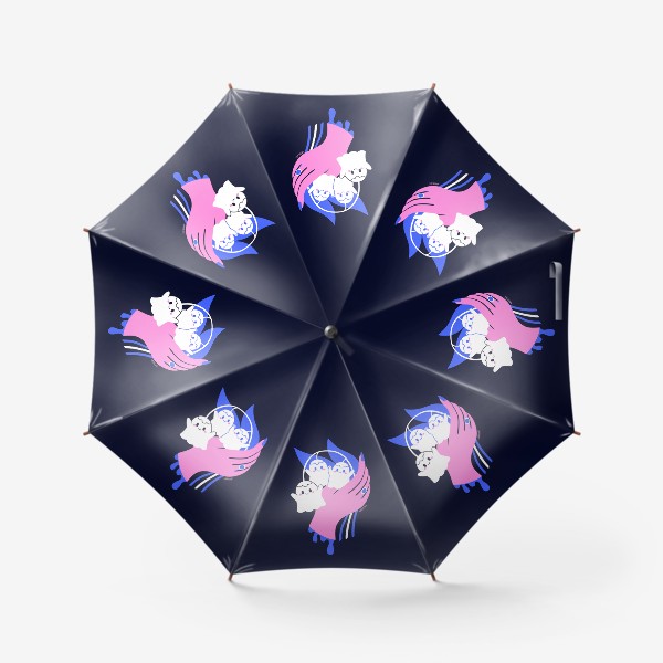 Зонт «Цветок с милыми привидениями. Хеллоуин»