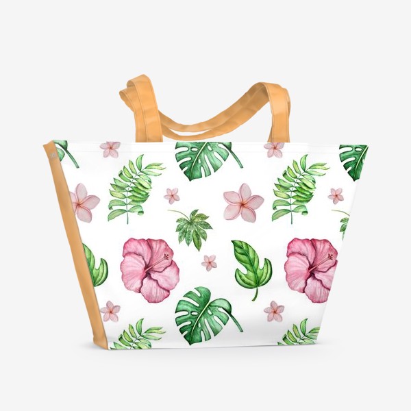 Пляжная сумка «Тропический паттерн. Акварель»