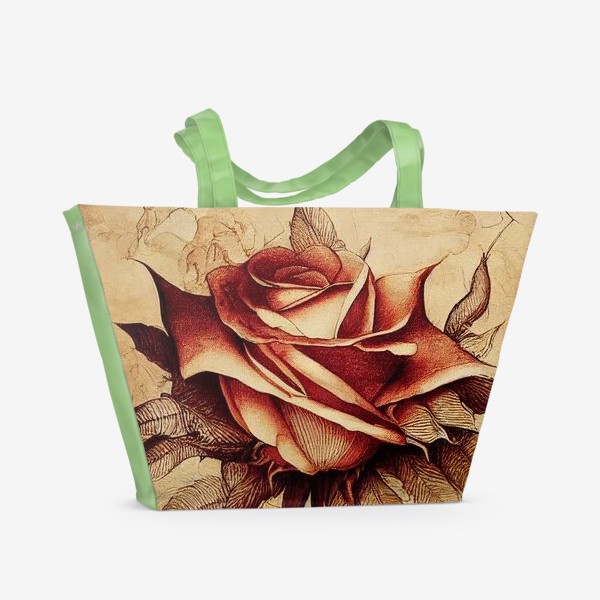 Пляжная сумка «Винтажная роза»