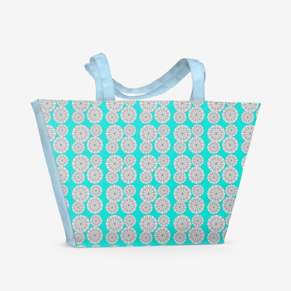 Пляжная сумка «Абстрактный серо-голубой узор»