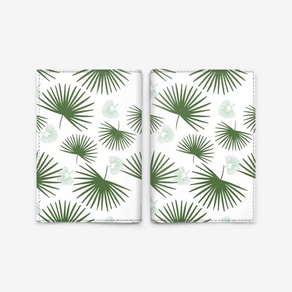 Обложка для паспорта «Бесшовный принт с листьями пальмы.Листья пальмы.»