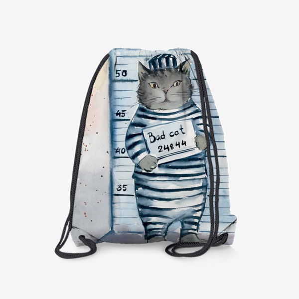 Рюкзак «Акварельный рисунок Плохой кот Bad cat»