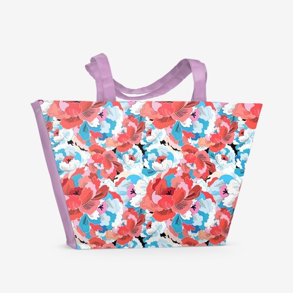Пляжная сумка «Прекрасный яркий цветочный узор»