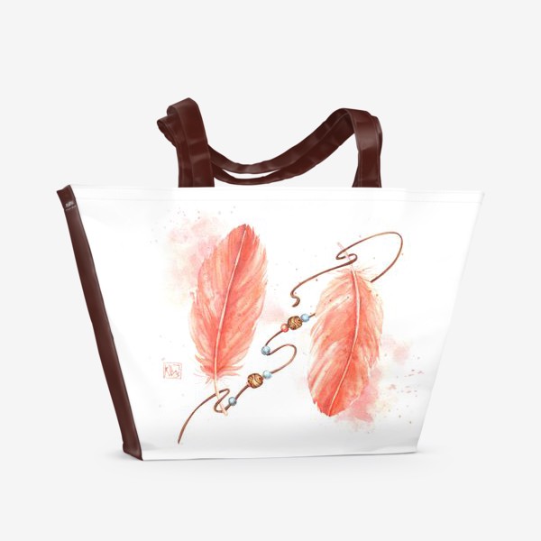 Пляжная сумка «Перья Фламинго»