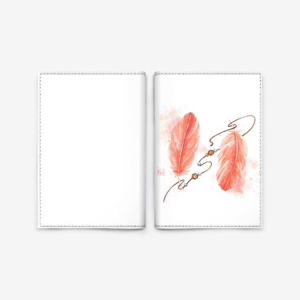 Обложка для паспорта «Перья Фламинго»
