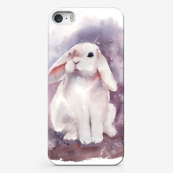 Чехол iPhone «Кролик в нежный тонах. Акварель. Символ 2023 года»