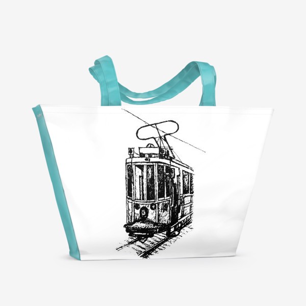 Пляжная сумка «Стамбульский трамвай»
