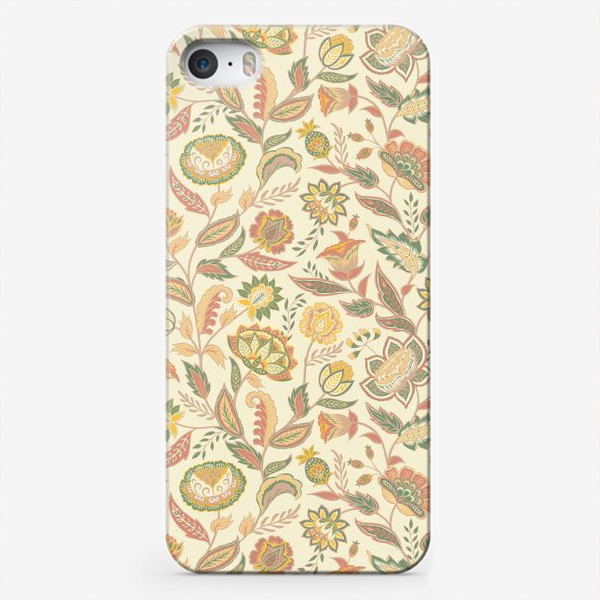 Чехол iPhone «Цветочный орнамент в стиле якобинской вышивки»