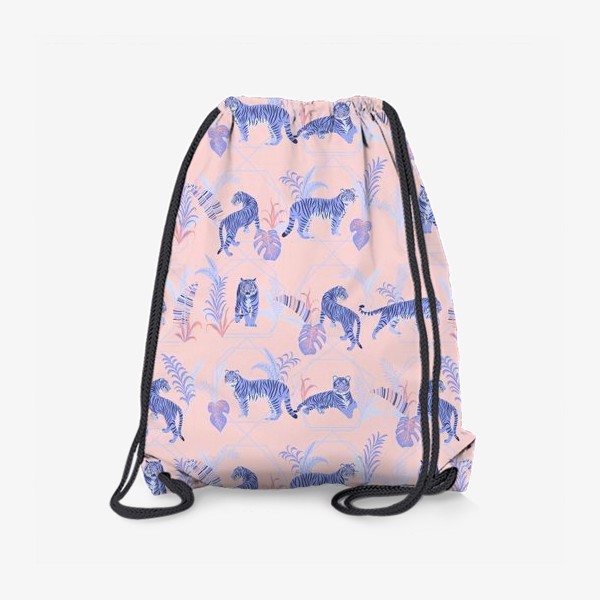 Рюкзак «Лавандовые тигры на розовом»