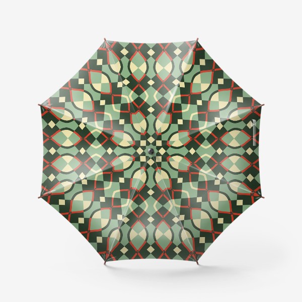 Зонт «Темно-зеленые ромбы»