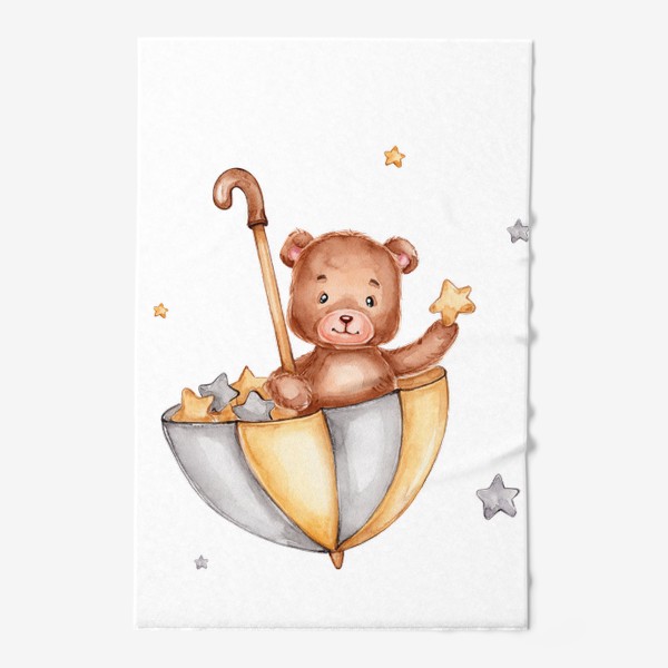 Полотенце «Мишка в зонтике со звездами»