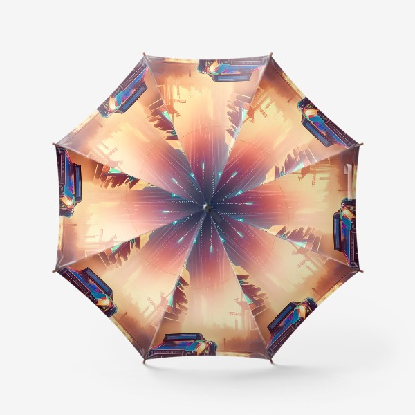 Зонт «Город будущего в стиле стимпанк»