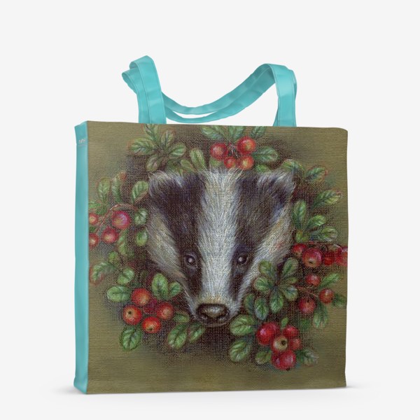 Сумка-шоппер «Брусничный Барсук. lingonberry Badger»