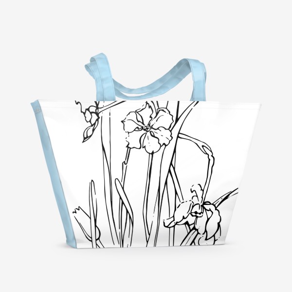 Пляжная сумка «Цветы в листьях»