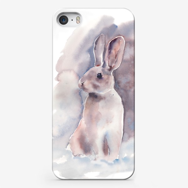 Чехол iPhone «Акварельный рисунок Кролик зимой. Символ 2023 года»