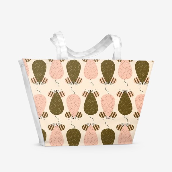 Пляжная сумка «Милые мыши с полосатыми ушами»