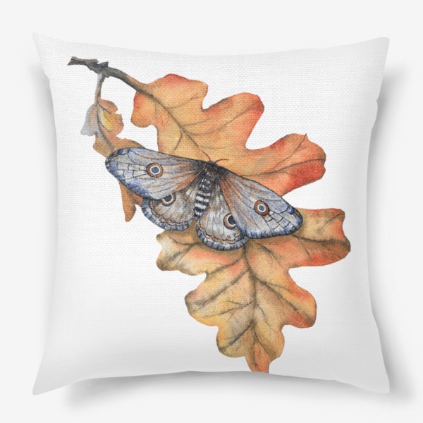 Подушка «Бабочка Мотылек Листья Осень Дуб Насекомые»