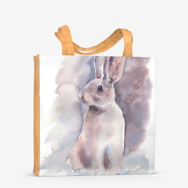 Сумка-шоппер &laquo;Акварельный рисунок Кролик зимой. Символ 2023 года&raquo;
