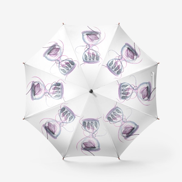 Зонт «Песочные часы с бабочками. Акварель.»