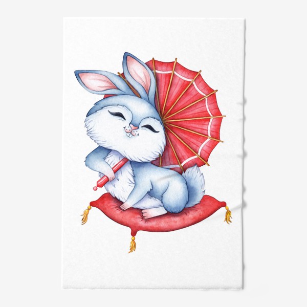 Полотенце &laquo;Кролик на подушечке с зонтиком / Милый зайчик &raquo;
