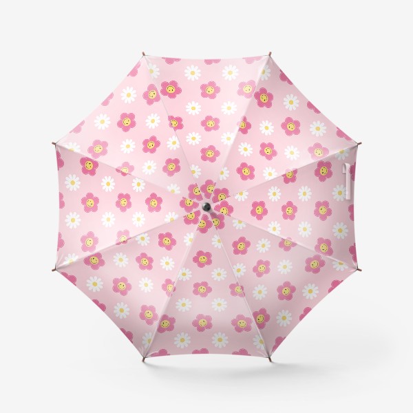 Зонт «Яркий паттерн в стиле 2000-х с цветами»