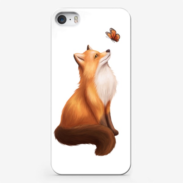Чехол iPhone «Лиса и бабочка»