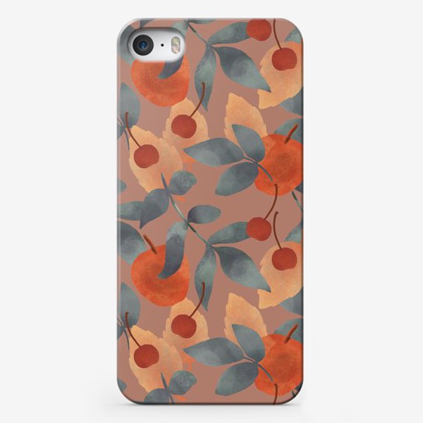 Чехол iPhone «Осенние листья и яблочки»