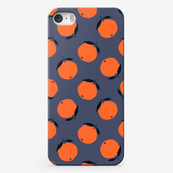 Чехол iPhone «Сочные апельсины на темно-синем»