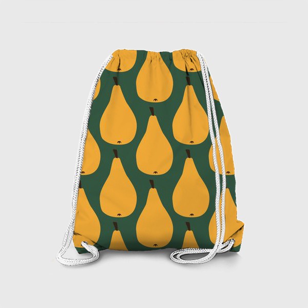Рюкзак «Сочные желтые груши на темно-зеленом»