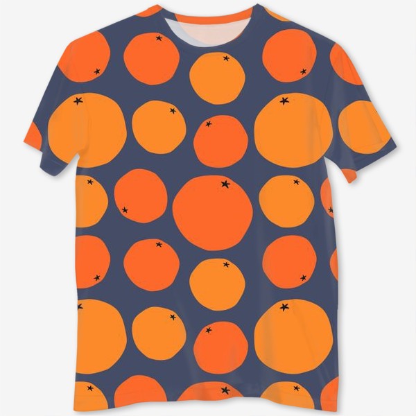 Футболка с полной запечаткой «Сочные абстрактные апельсины»