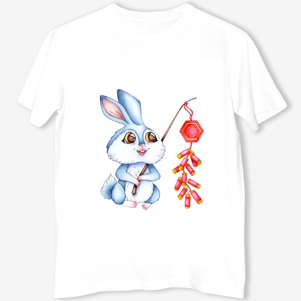 Футболка «Кролик с китайскими хлопушками  / Милый зайчик »