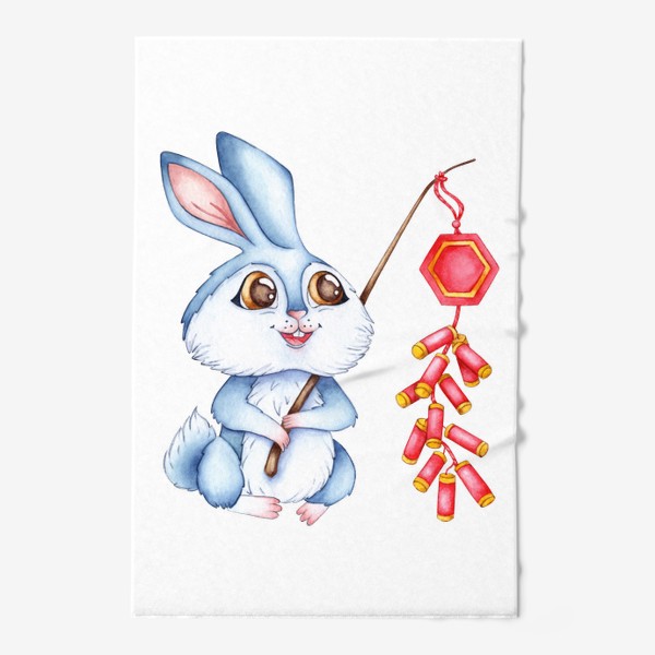 Полотенце «Кролик с китайскими хлопушками  / Милый зайчик »