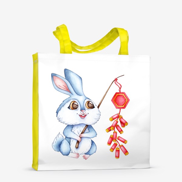 Сумка-шоппер «Кролик с китайскими хлопушками  / Милый зайчик »