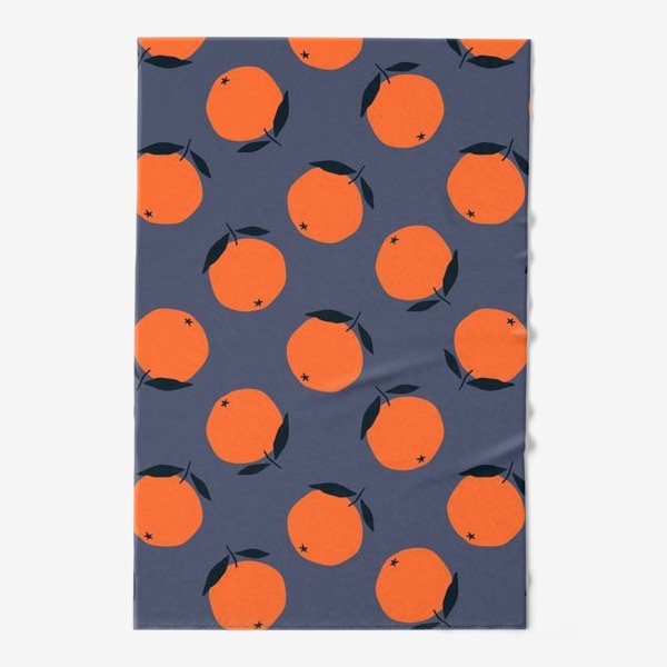 Полотенце «Сочные апельсины на темно-синем»